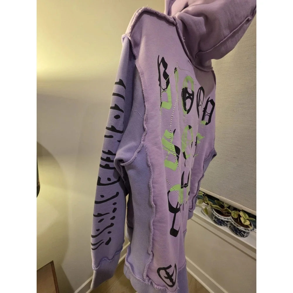 GALA‎ Hoodie Mens XL Purple Green Graphic Streetwear Y2K